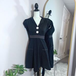 Ruby Rox Y2K Black Polka Dot Dress